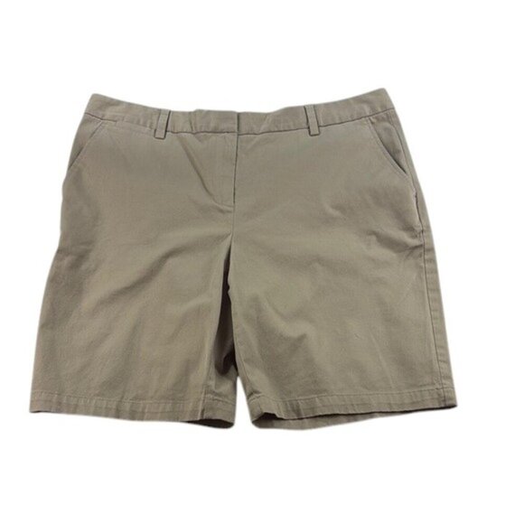 Lands' End Pants - Land’s End Shorts Khaki Mid-Rise Cotton Size 18